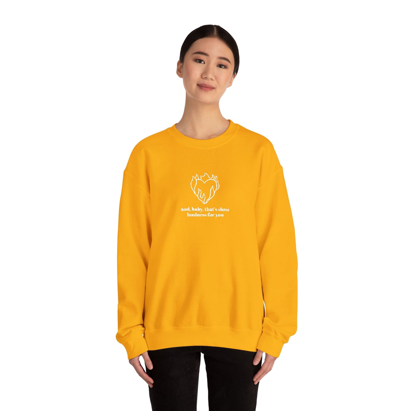 Embroidered Baby That’s Show Business Crewneck Sweatshirt