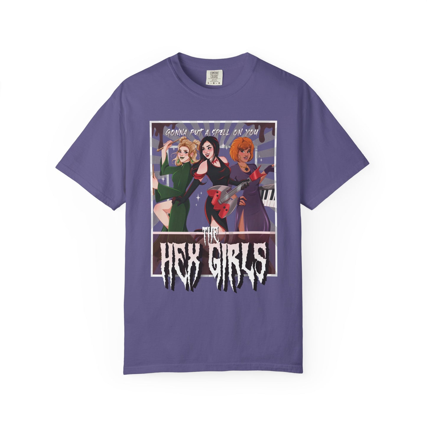 Front Only Witch Girl Band T-Shirt, Spooky Season Graphic Tee