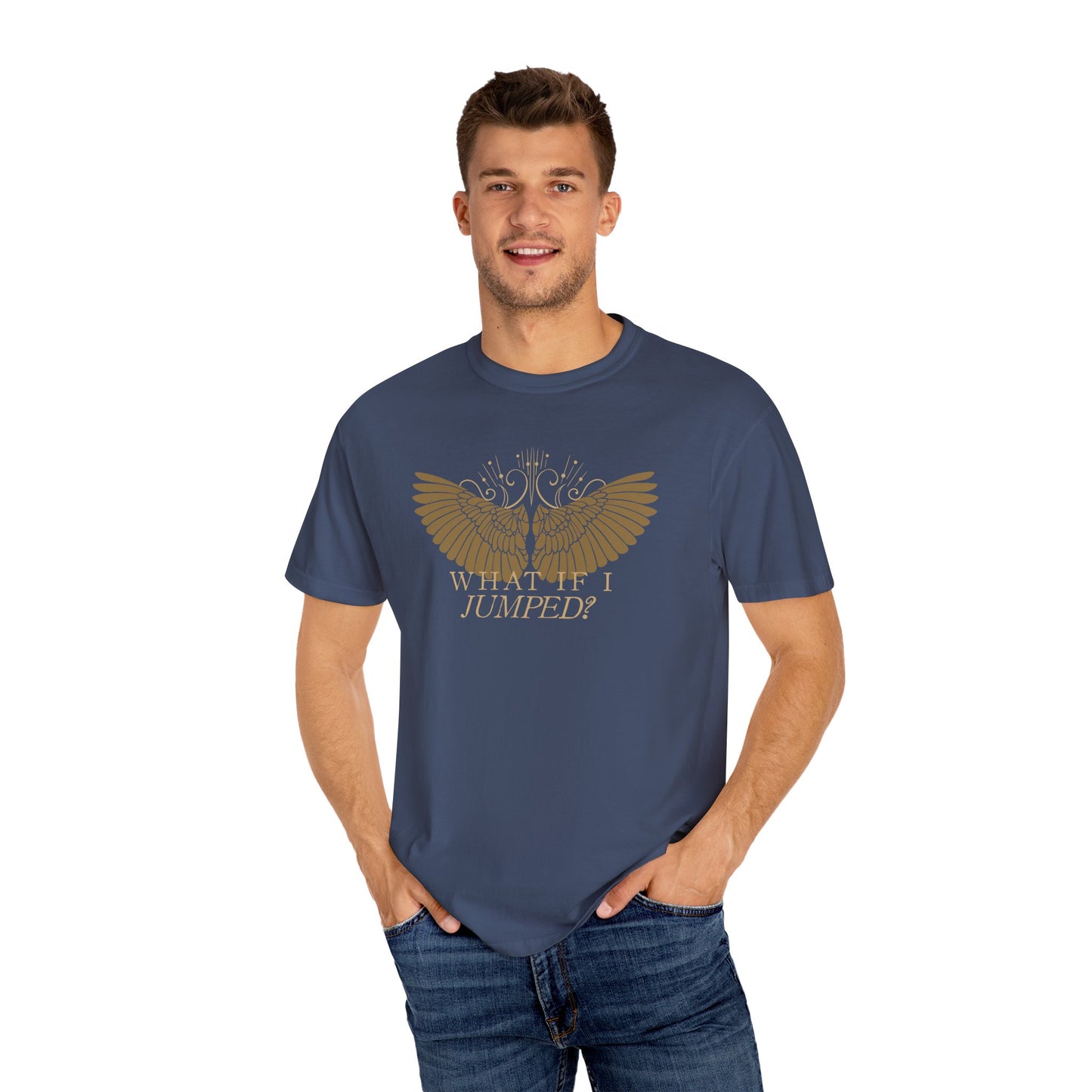 Shield of Sparrows “What if I jumped?” T-Shirt