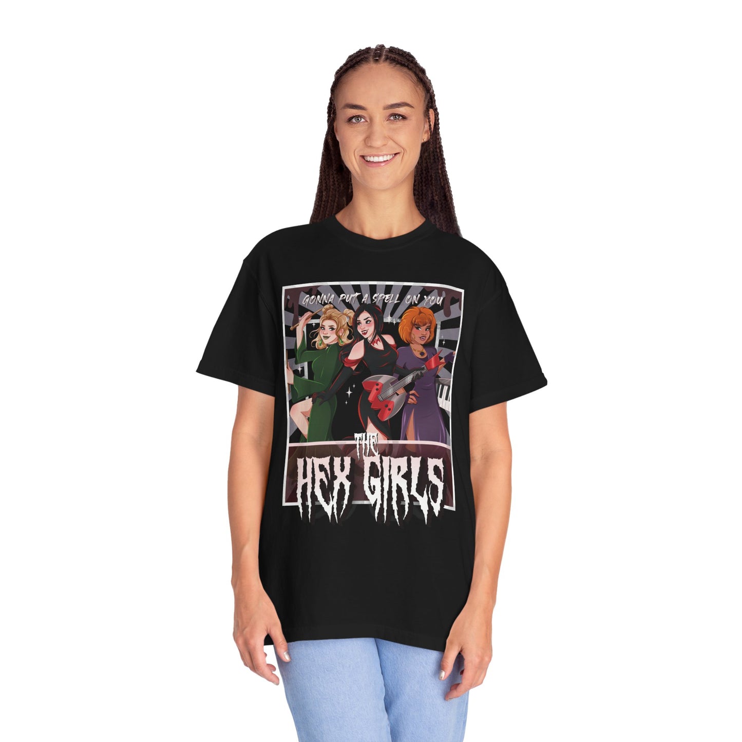 Front Only Witch Girl Band T-Shirt, Spooky Season Graphic Tee