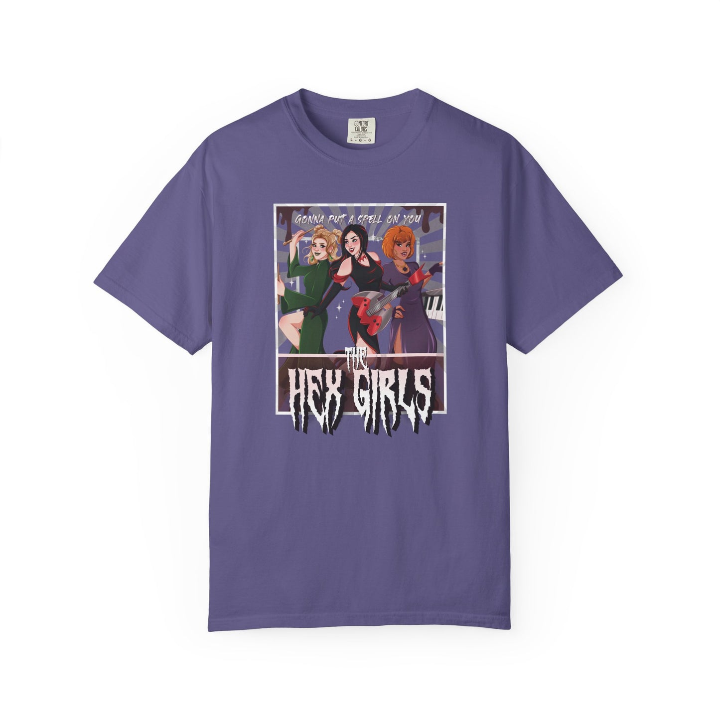 2-Sided Witch Girl Band T-Shirt, Spooky Season Graphic Tee