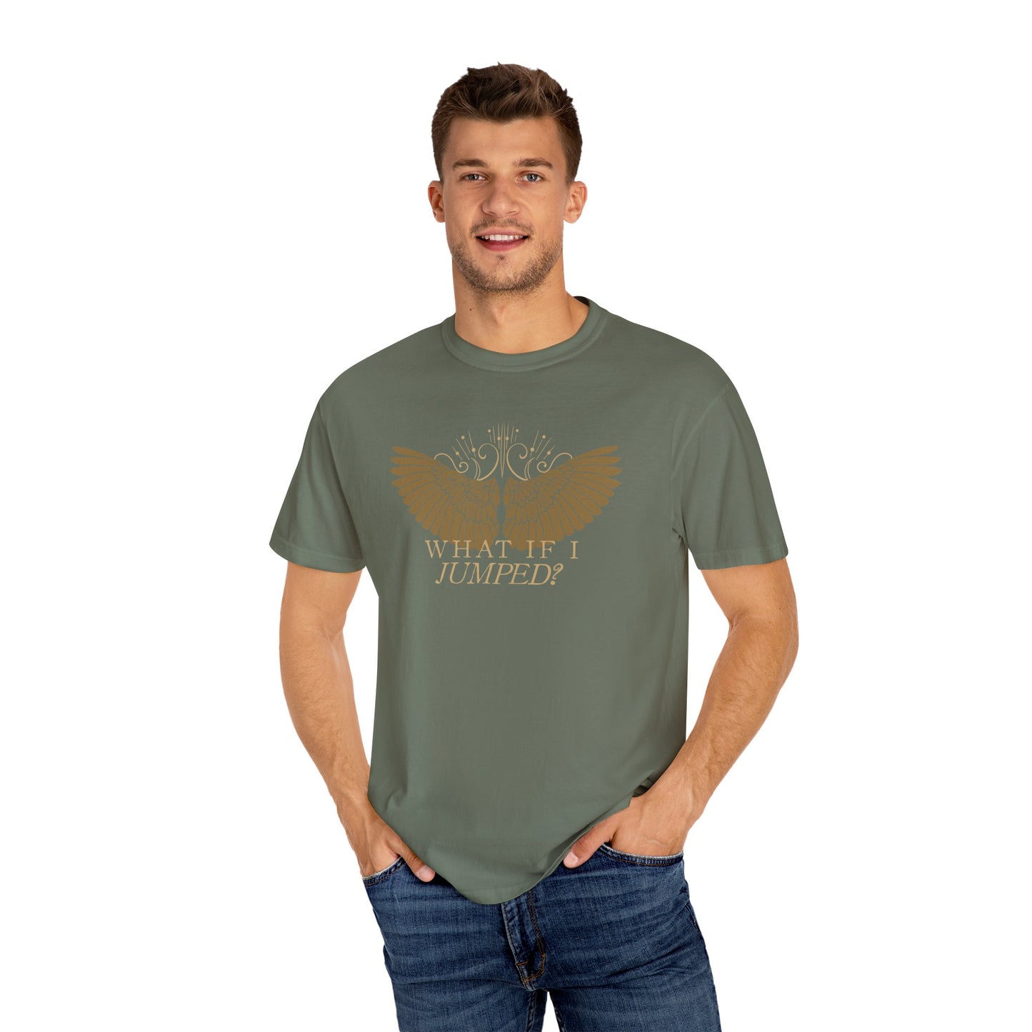 Shield of Sparrows “What if I jumped?” T-Shirt