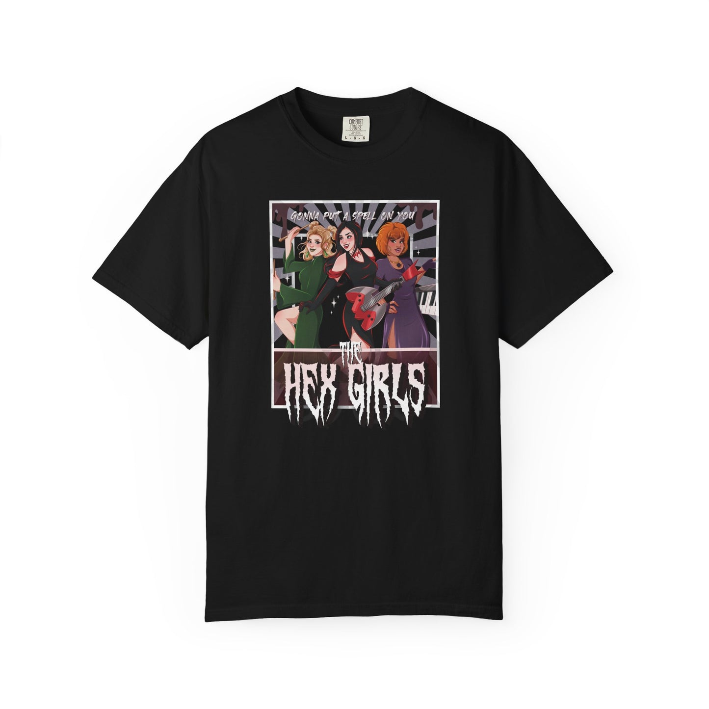 2-Sided Witch Girl Band T-Shirt, Spooky Season Graphic Tee
