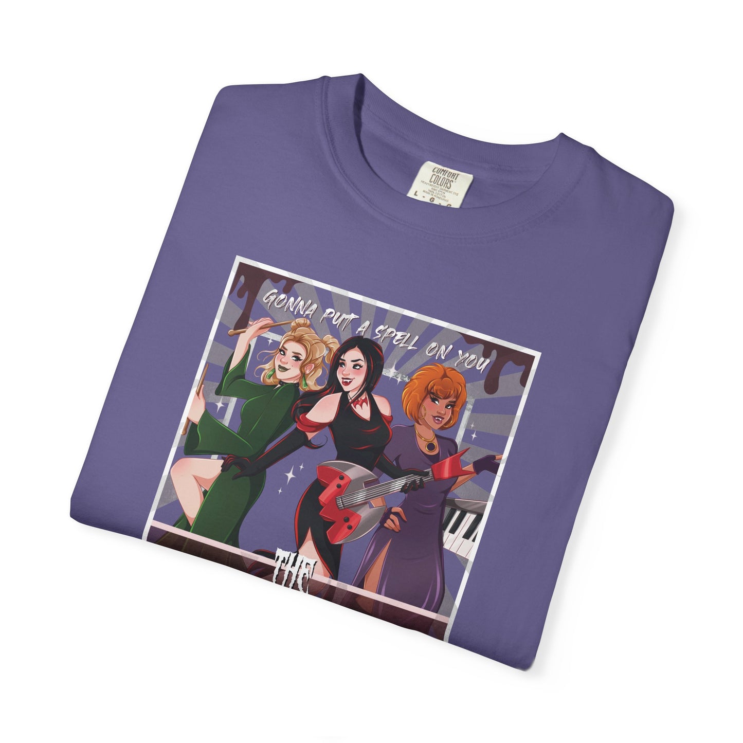 2-Sided Witch Girl Band T-Shirt, Spooky Season Graphic Tee