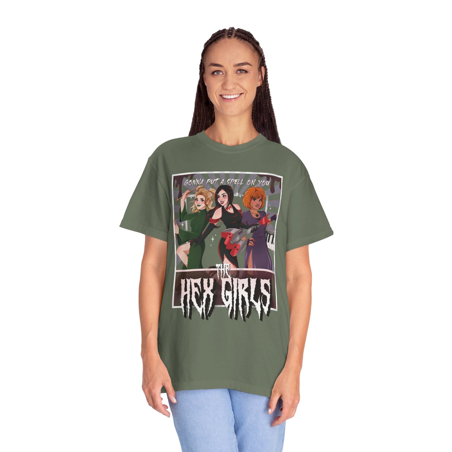 Front Only Witch Girl Band T-Shirt, Spooky Season Graphic Tee