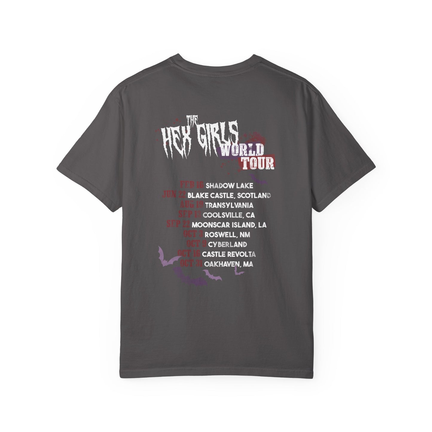 2-Sided Witch Girl Band T-Shirt, Spooky Season Graphic Tee