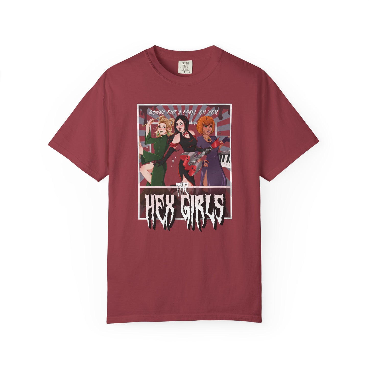 2-Sided Witch Girl Band T-Shirt, Spooky Season Graphic Tee