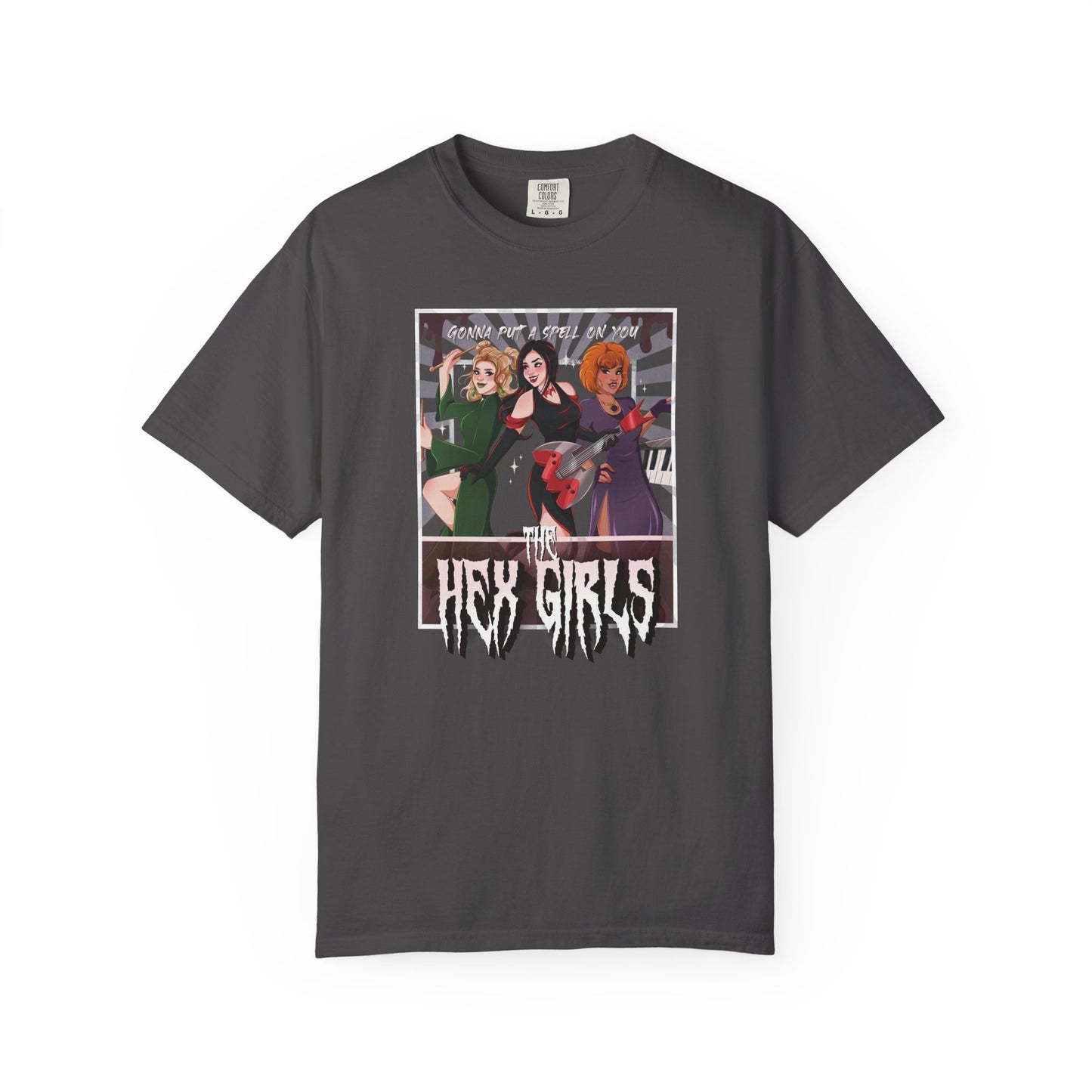 2-Sided Witch Girl Band T-Shirt, Spooky Season Graphic Tee