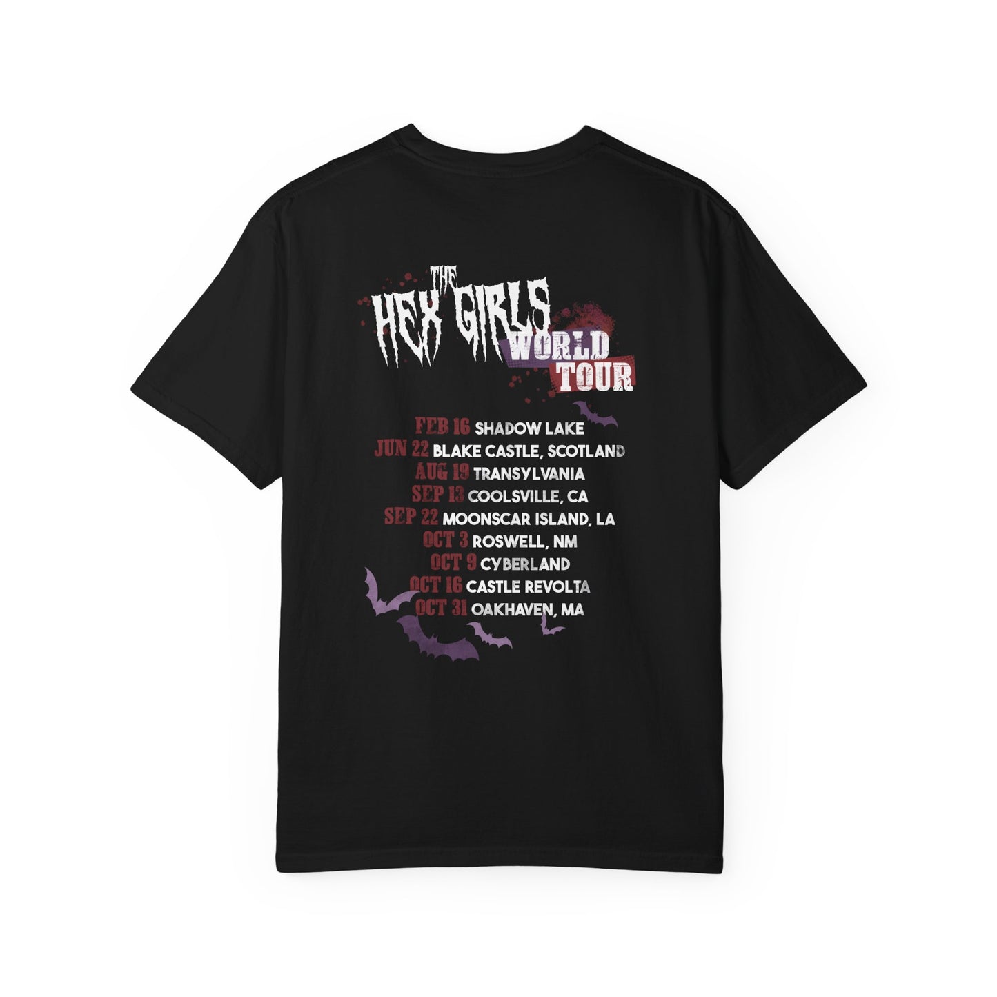 2-Sided Witch Girl Band T-Shirt, Spooky Season Graphic Tee