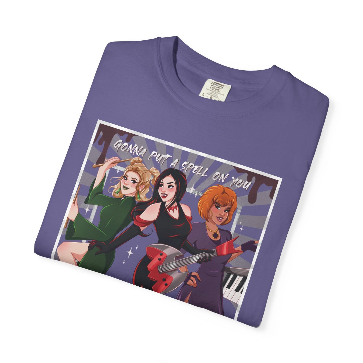 Front Only Witch Girl Band T-Shirt, Spooky Season Graphic Tee