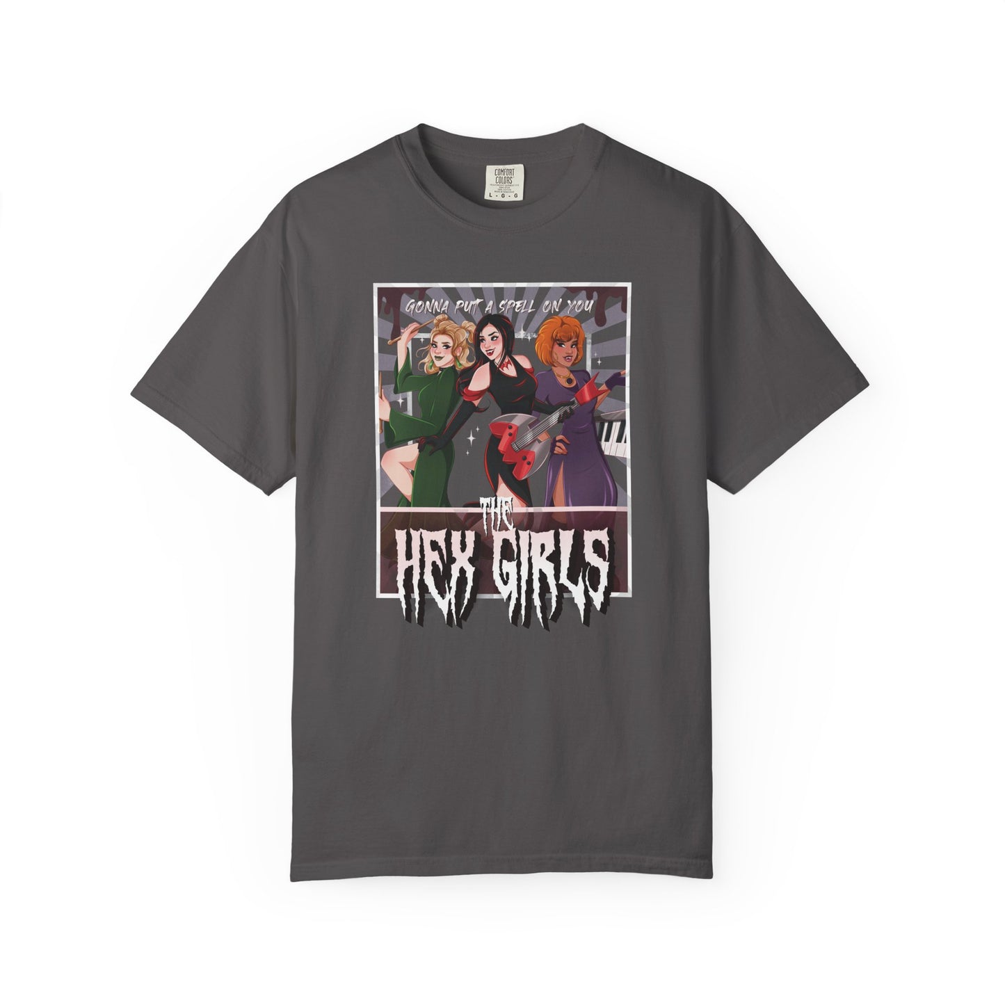 2-Sided Witch Girl Band T-Shirt, Spooky Season Graphic Tee