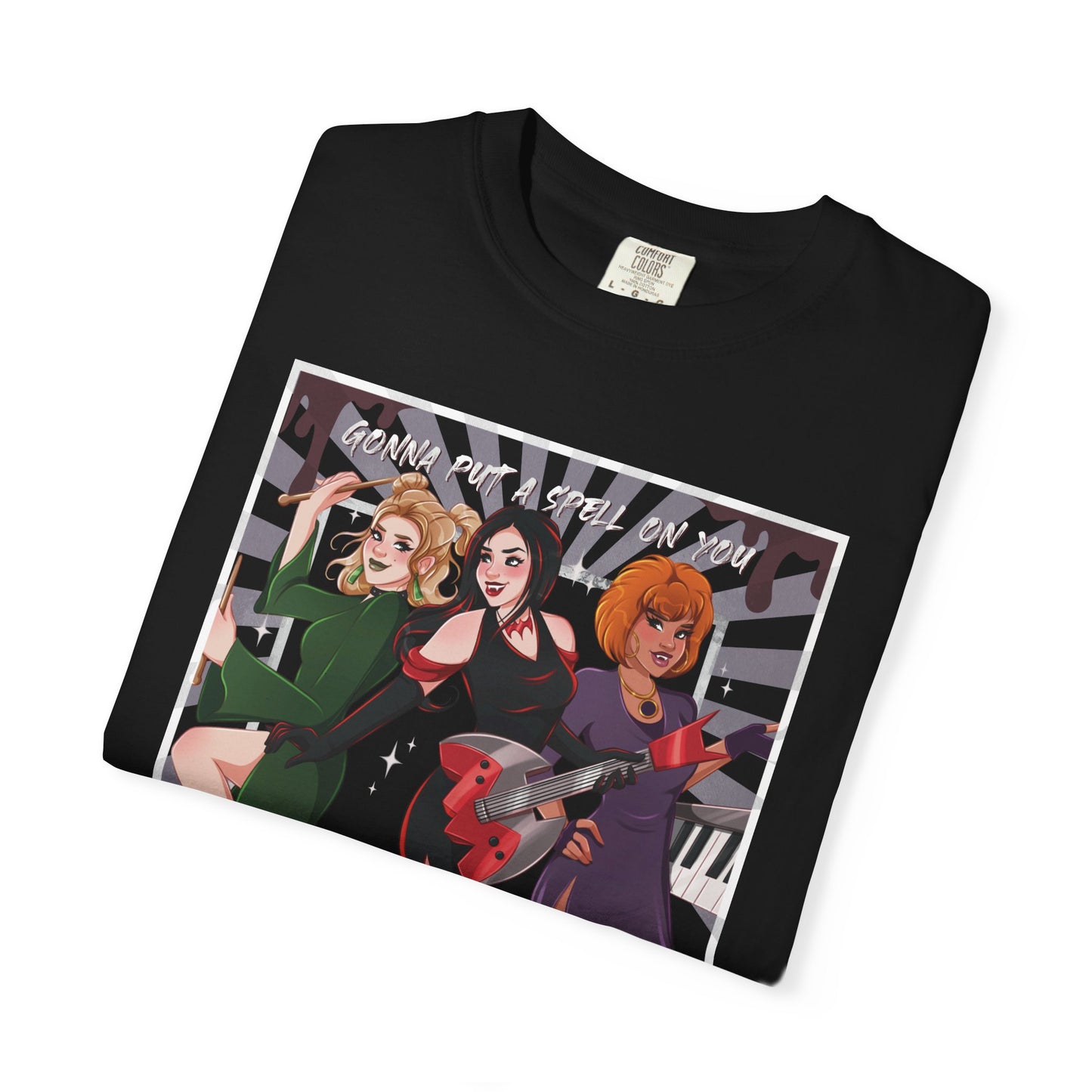 Front Only Witch Girl Band T-Shirt, Spooky Season Graphic Tee