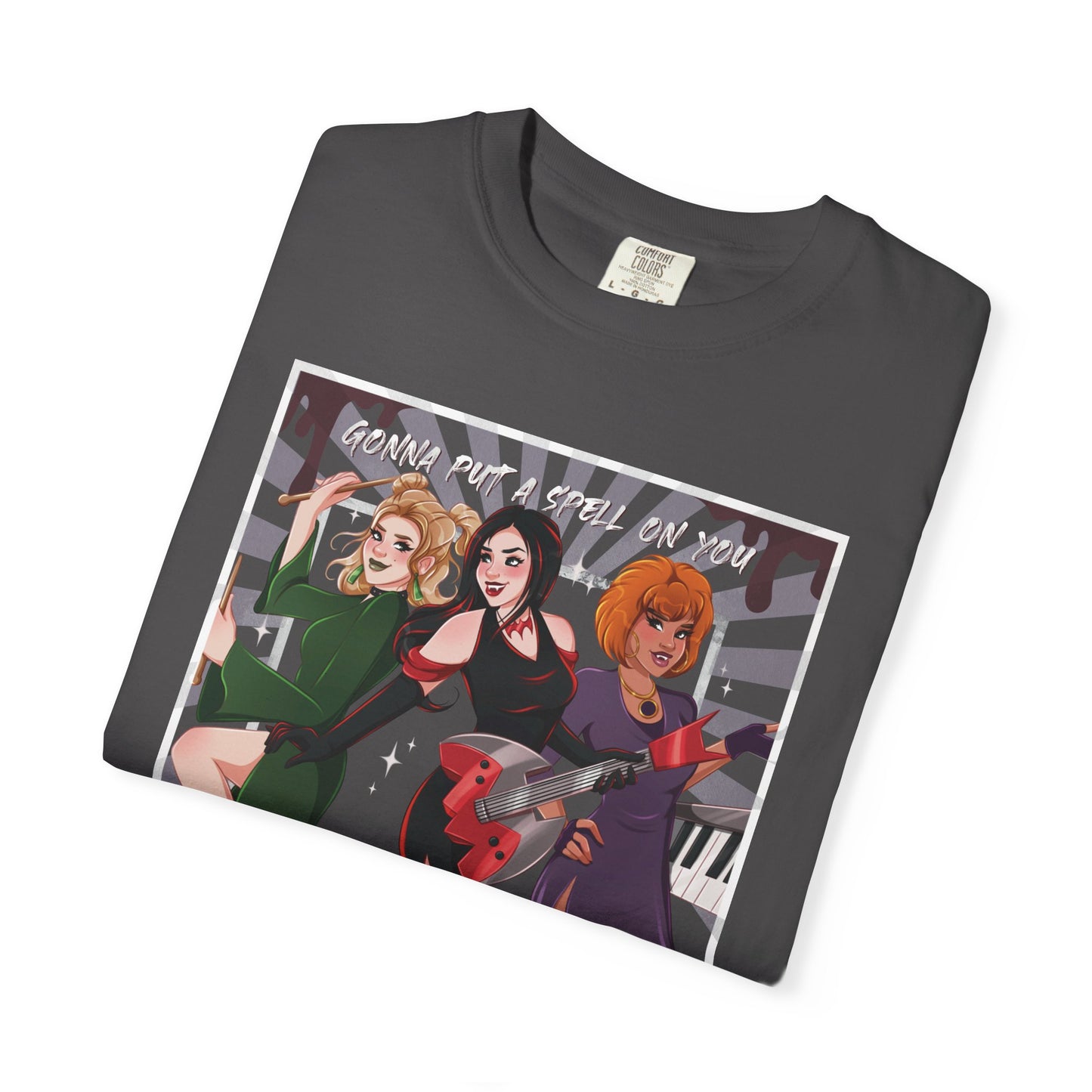 Front Only Witch Girl Band T-Shirt, Spooky Season Graphic Tee