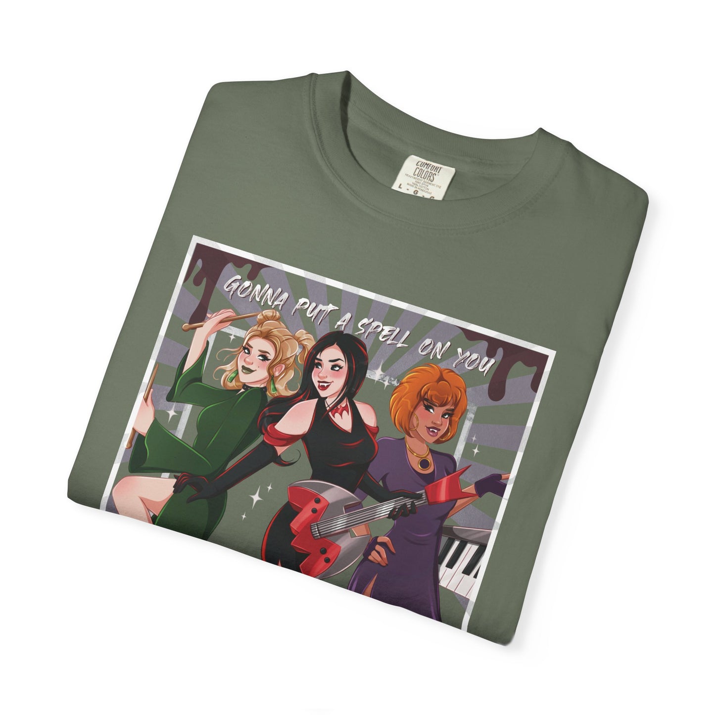 Front Only Witch Girl Band T-Shirt, Spooky Season Graphic Tee