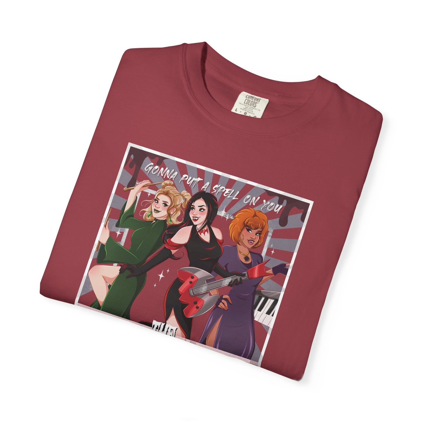 2-Sided Witch Girl Band T-Shirt, Spooky Season Graphic Tee