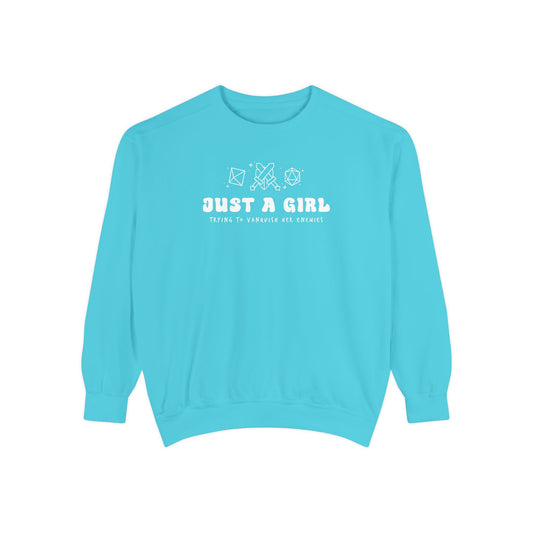 2-Sided Just A Girl Gamer Sweatshirt — Comfort Colors