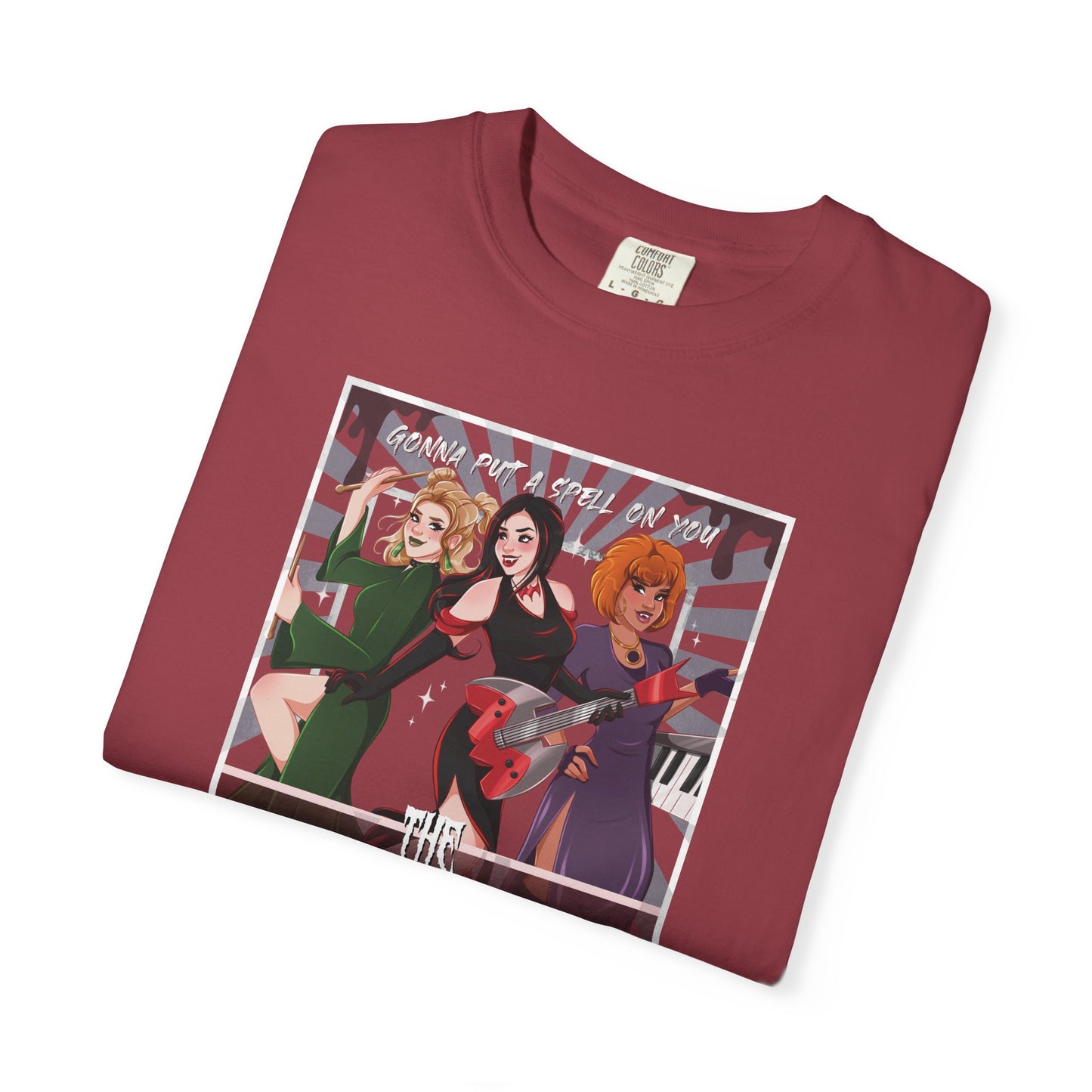 2-Sided Witch Girl Band T-Shirt, Spooky Season Graphic Tee