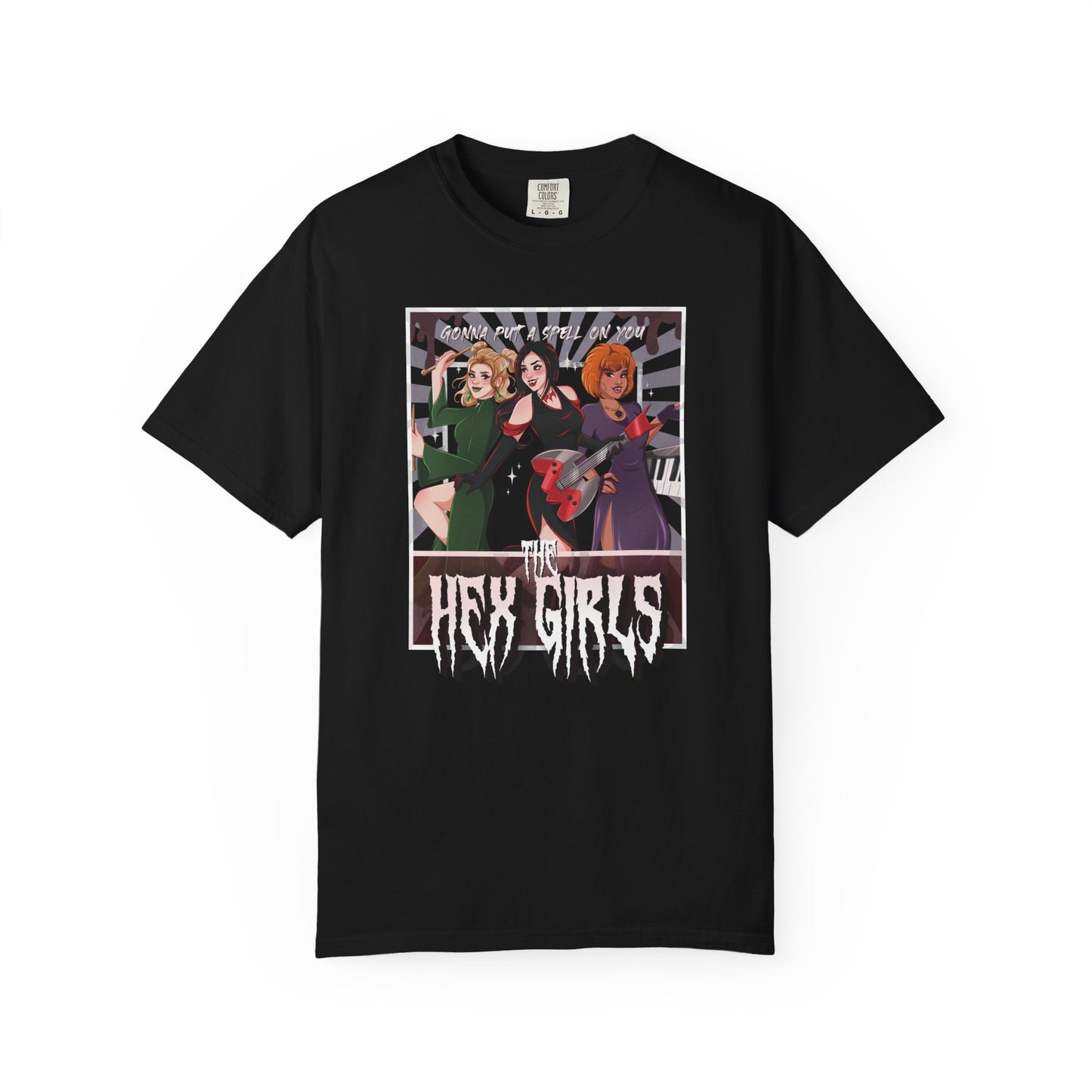 2-Sided Witch Girl Band T-Shirt, Spooky Season Graphic Tee