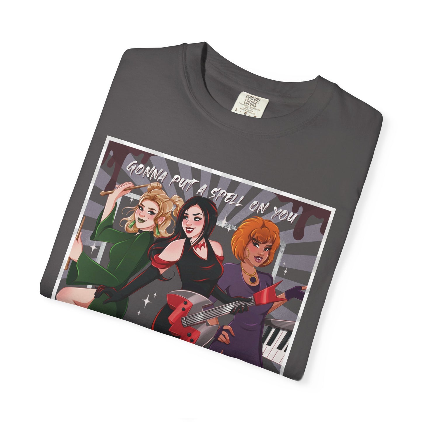 Front Only Witch Girl Band T-Shirt, Spooky Season Graphic Tee