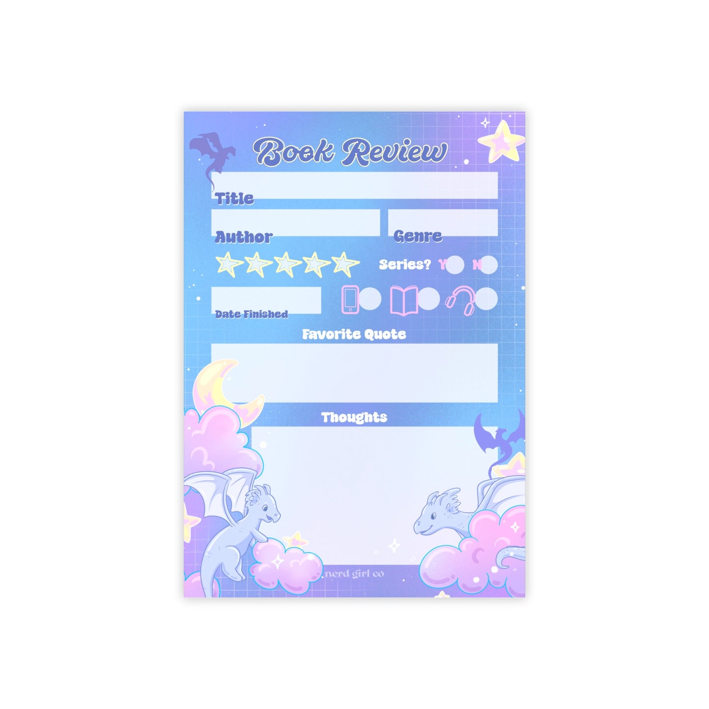 Celestial Dragons Book Review Post-it® Note Pad - Fantasy Lover Gift