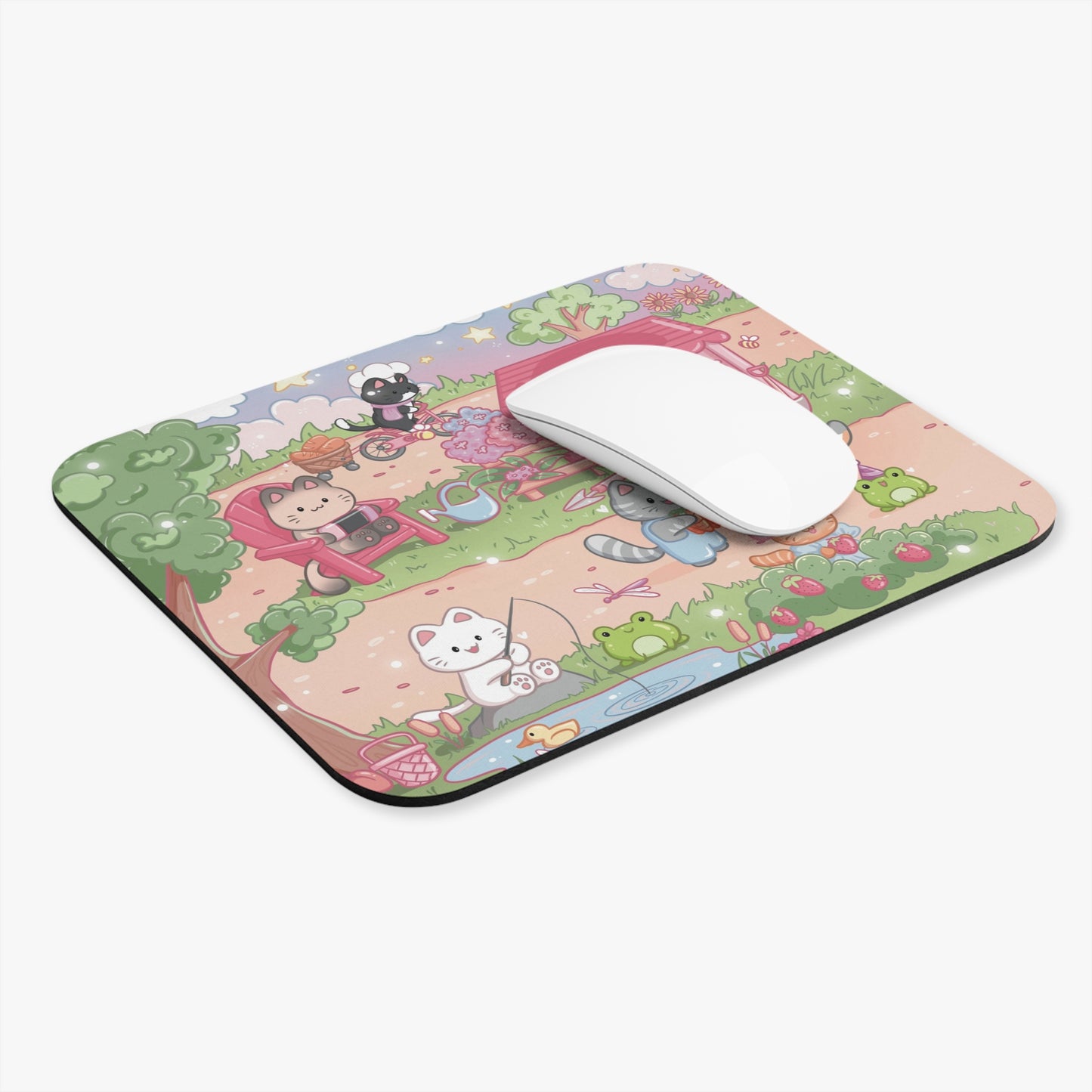 Cozy Gaming Cats Mouse Pad (Rectangle) - Cozy Gamer Gift