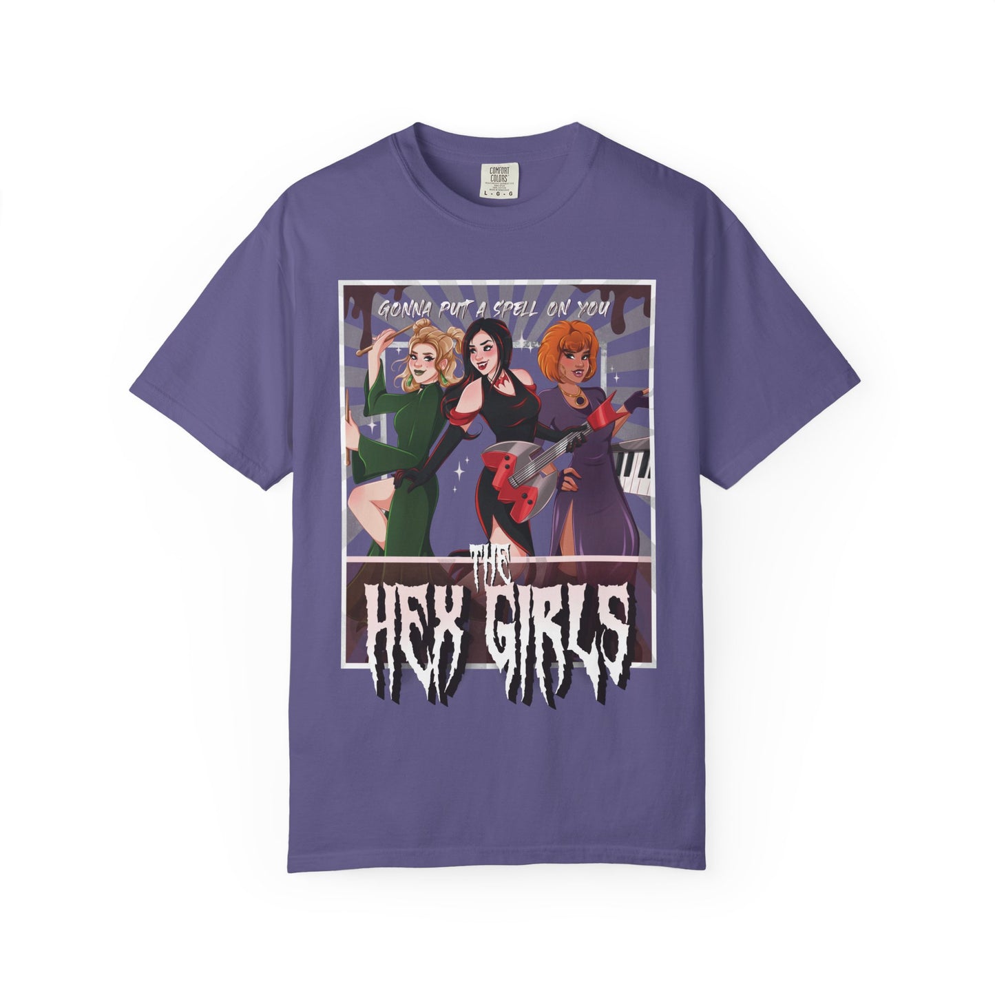 Front Only Witch Girl Band T-Shirt, Spooky Season Graphic Tee