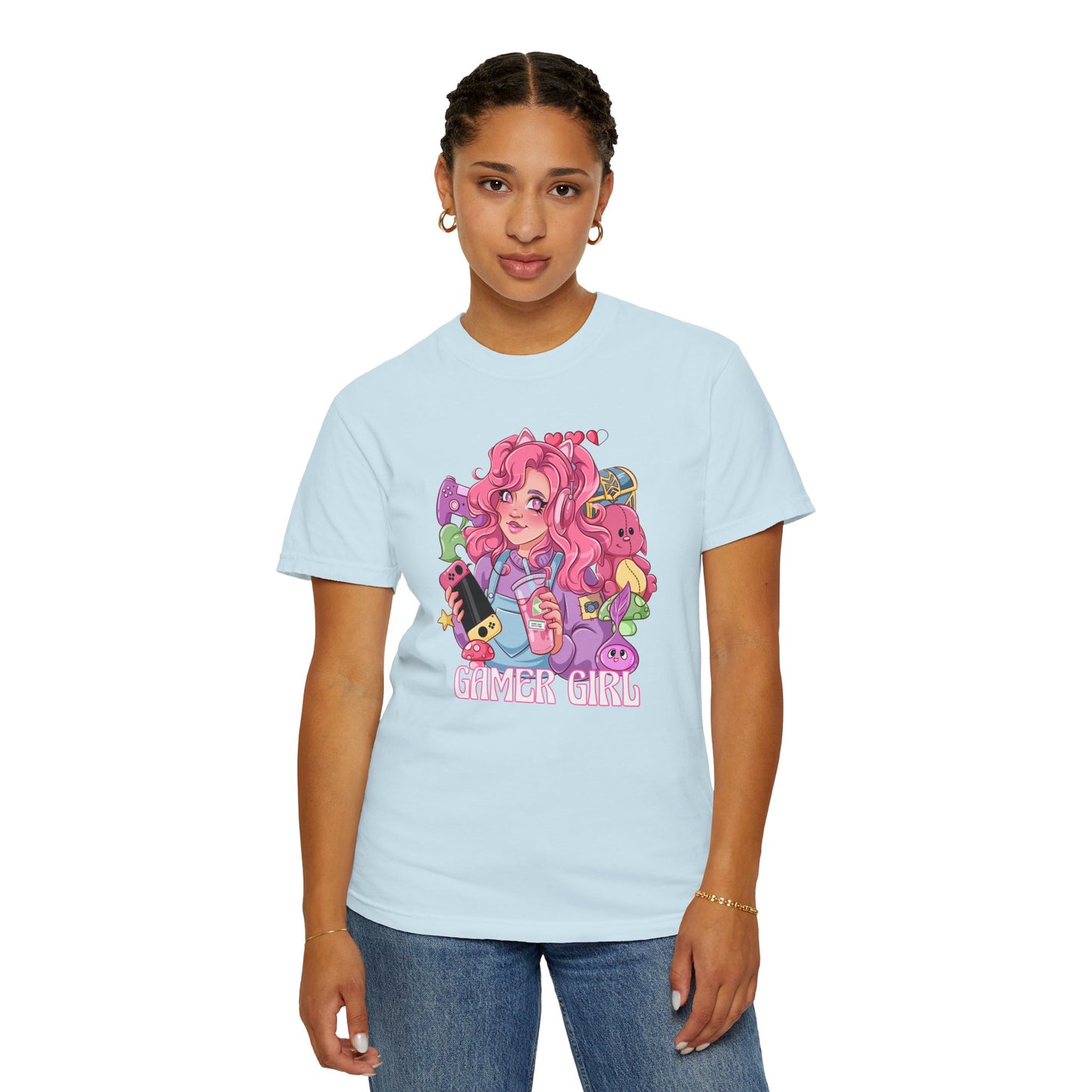Gamer Girl Illustrated T-shirt - Gamer Girl Gift