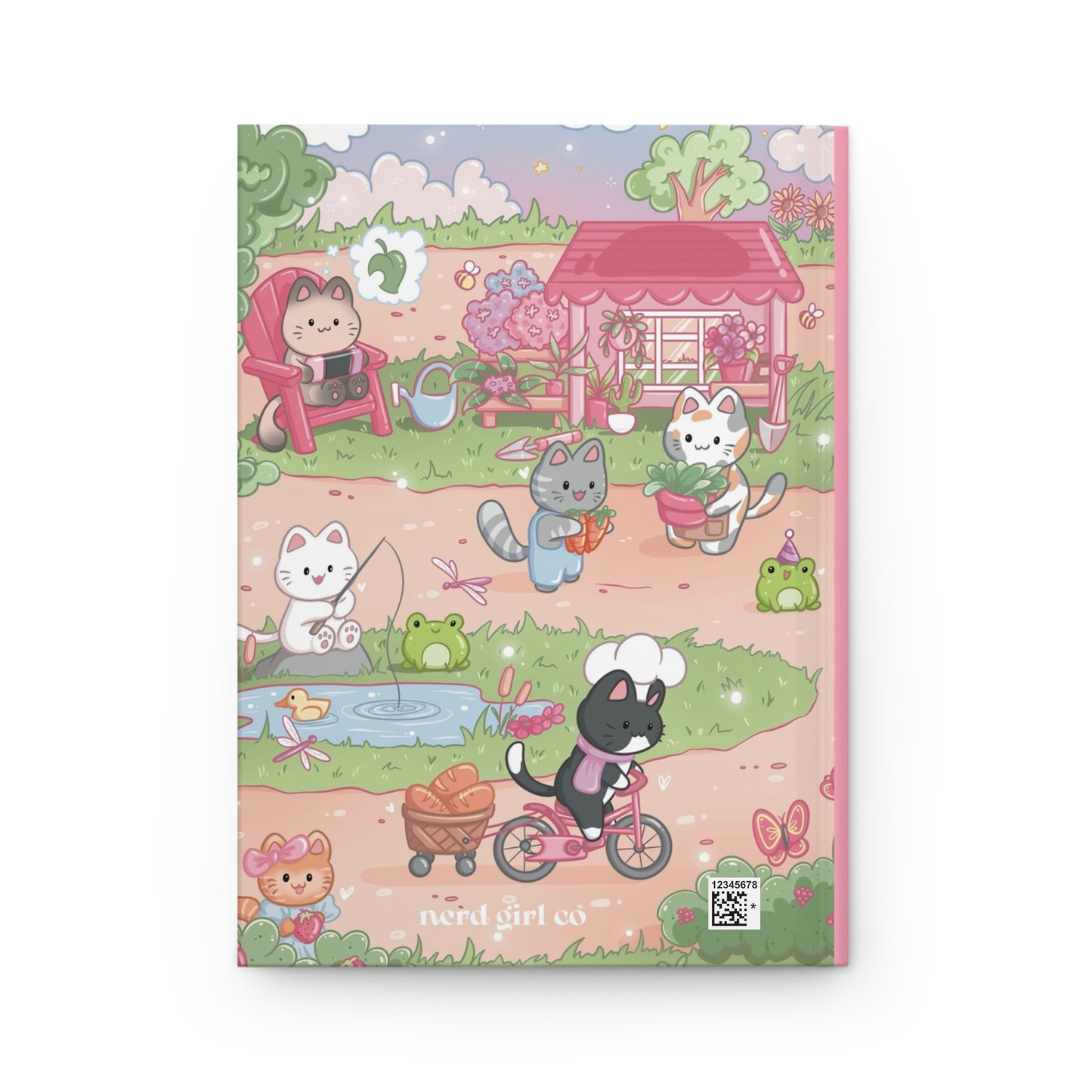Cozy Gamer Cats Hardcover Matte Journal with Lined Pages