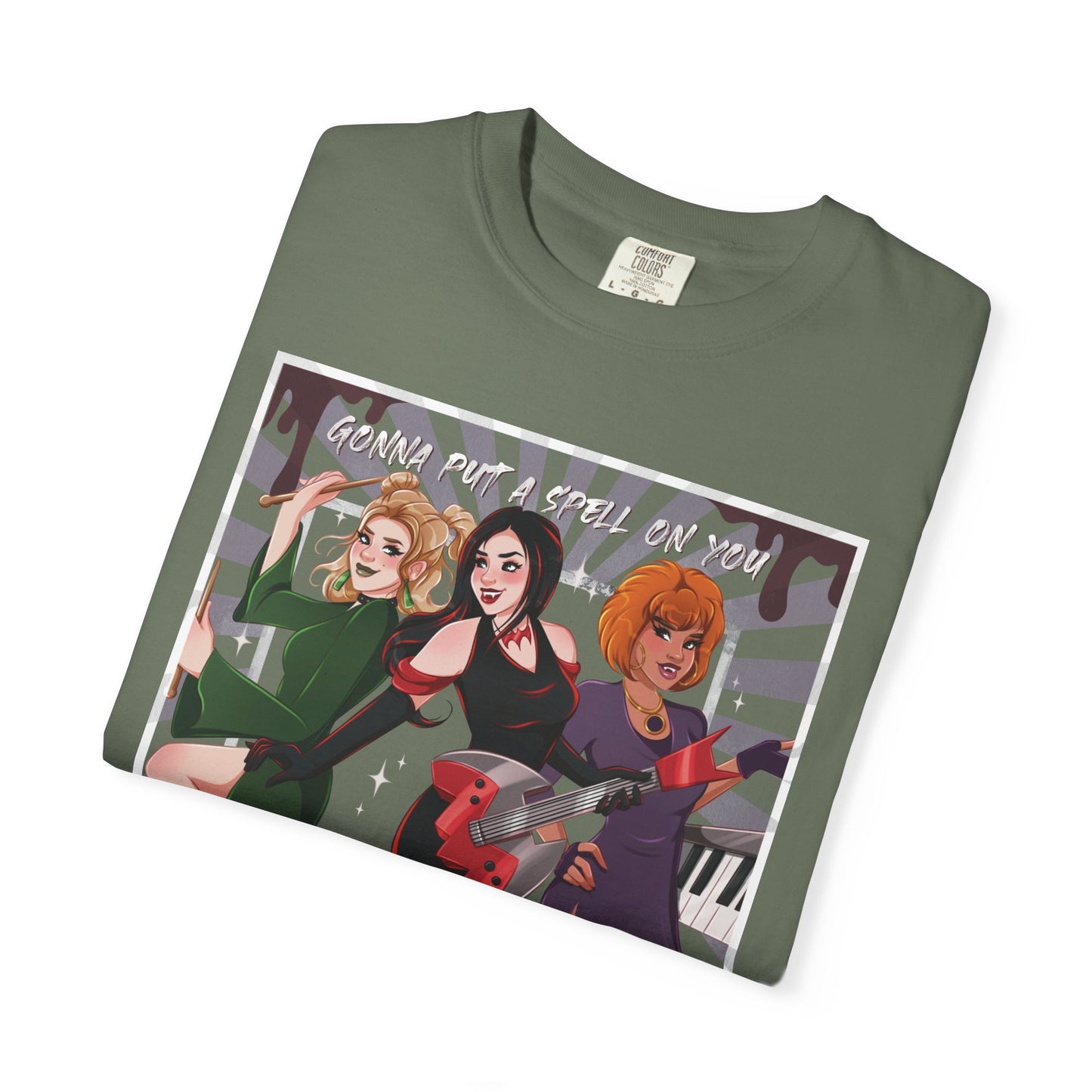 Front Only Witch Girl Band T-Shirt, Spooky Season Graphic Tee