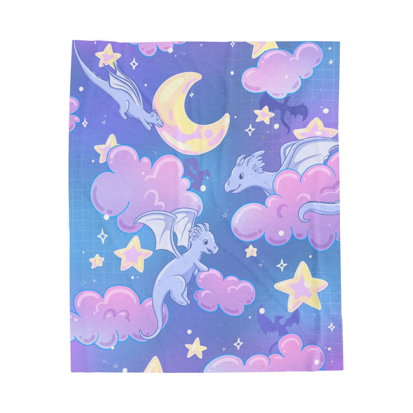 Celestial Dragons Velveteen Plush Blanket - Fantasy Book Lover Gift