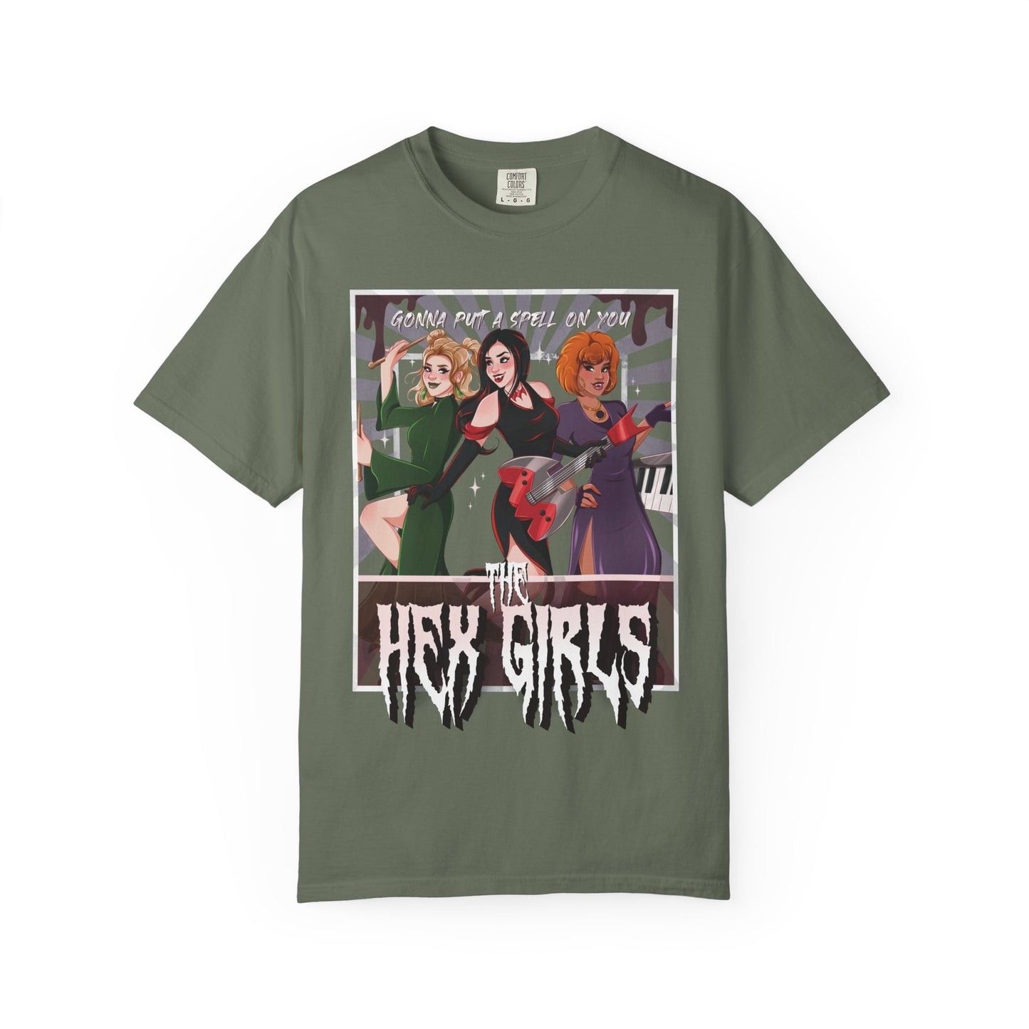 Front Only Witch Girl Band T-Shirt, Spooky Season Graphic Tee