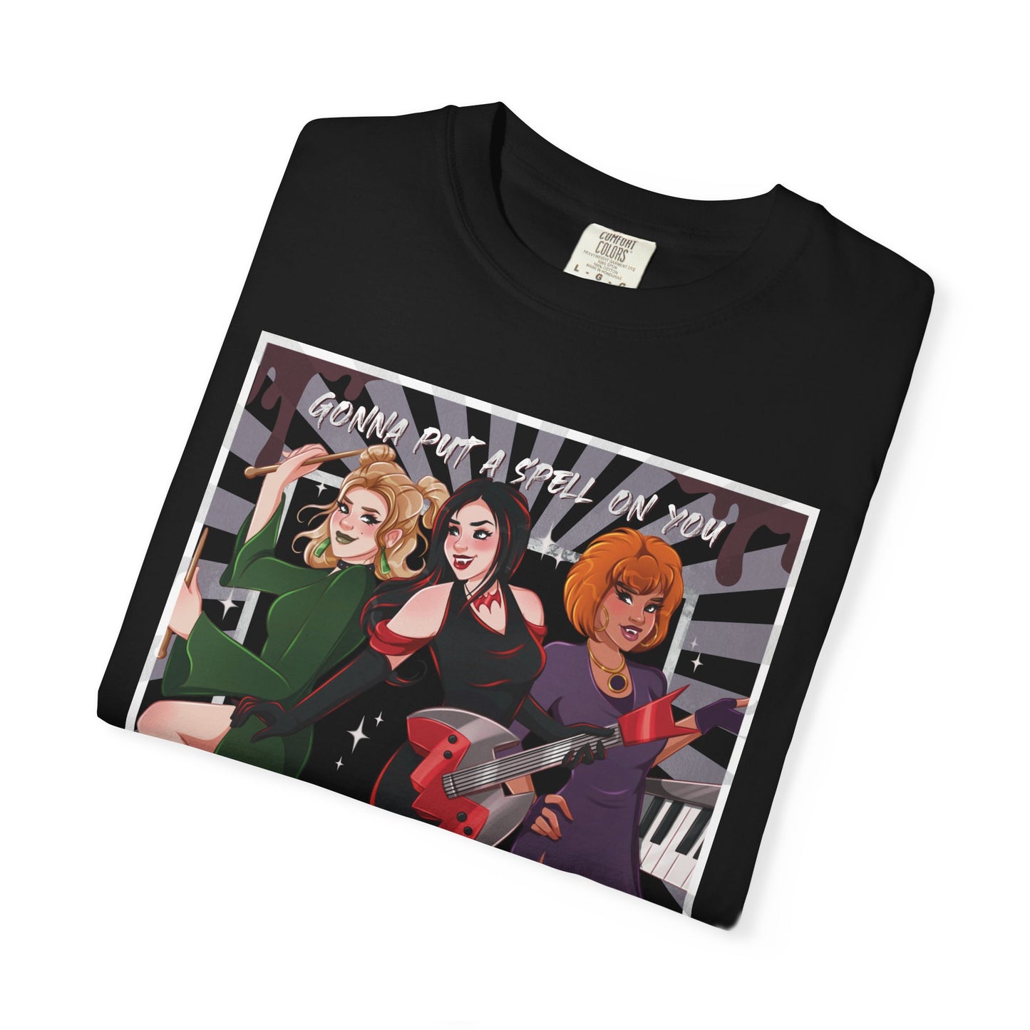 Front Only Witch Girl Band T-Shirt, Spooky Season Graphic Tee