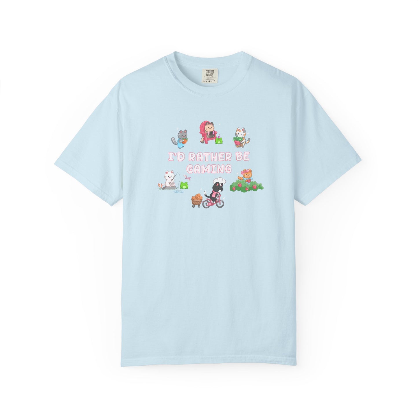 I’d Rather Be Gaming T-shirt - Cute Cat Lover Cozy Gamer Gift