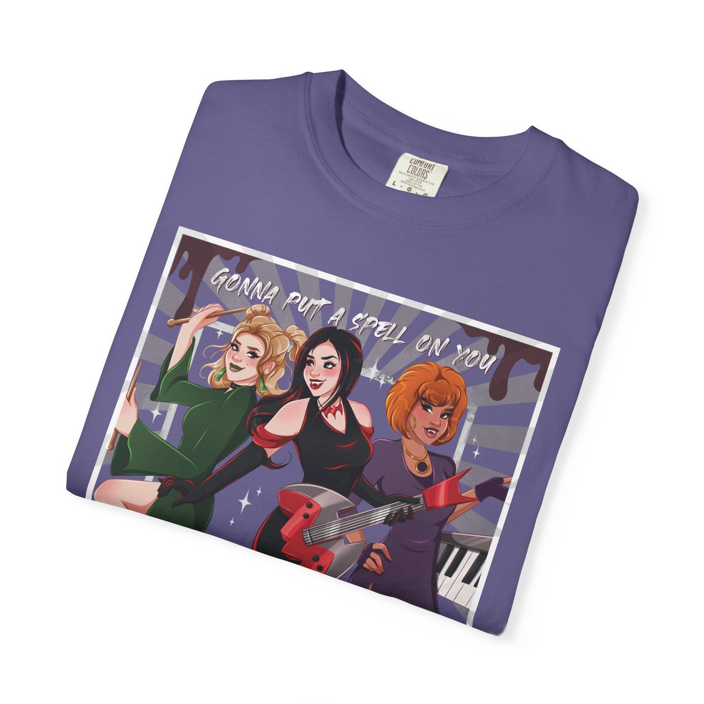 Front Only Witch Girl Band T-Shirt, Spooky Season Graphic Tee