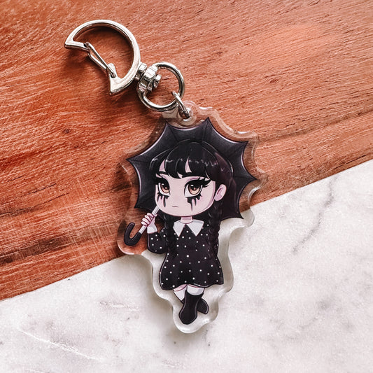 Cute Goth Girl Keychain