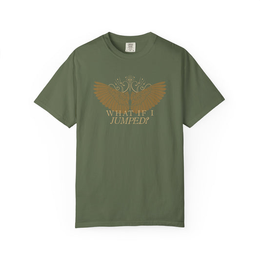 Shield of Sparrows “What if I jumped?” T-Shirt