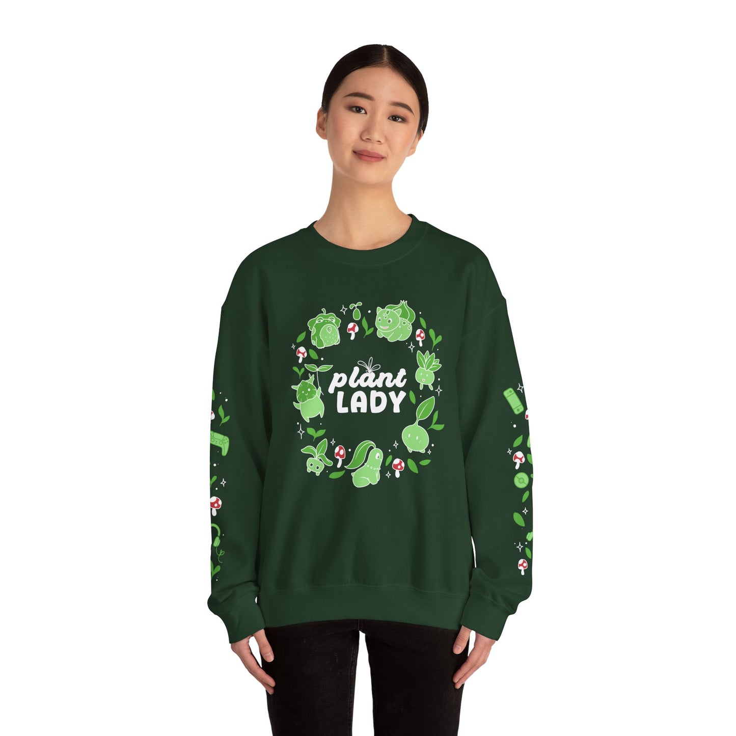 Plant Lady Cozy Gamer Crewneck Sweatshirt