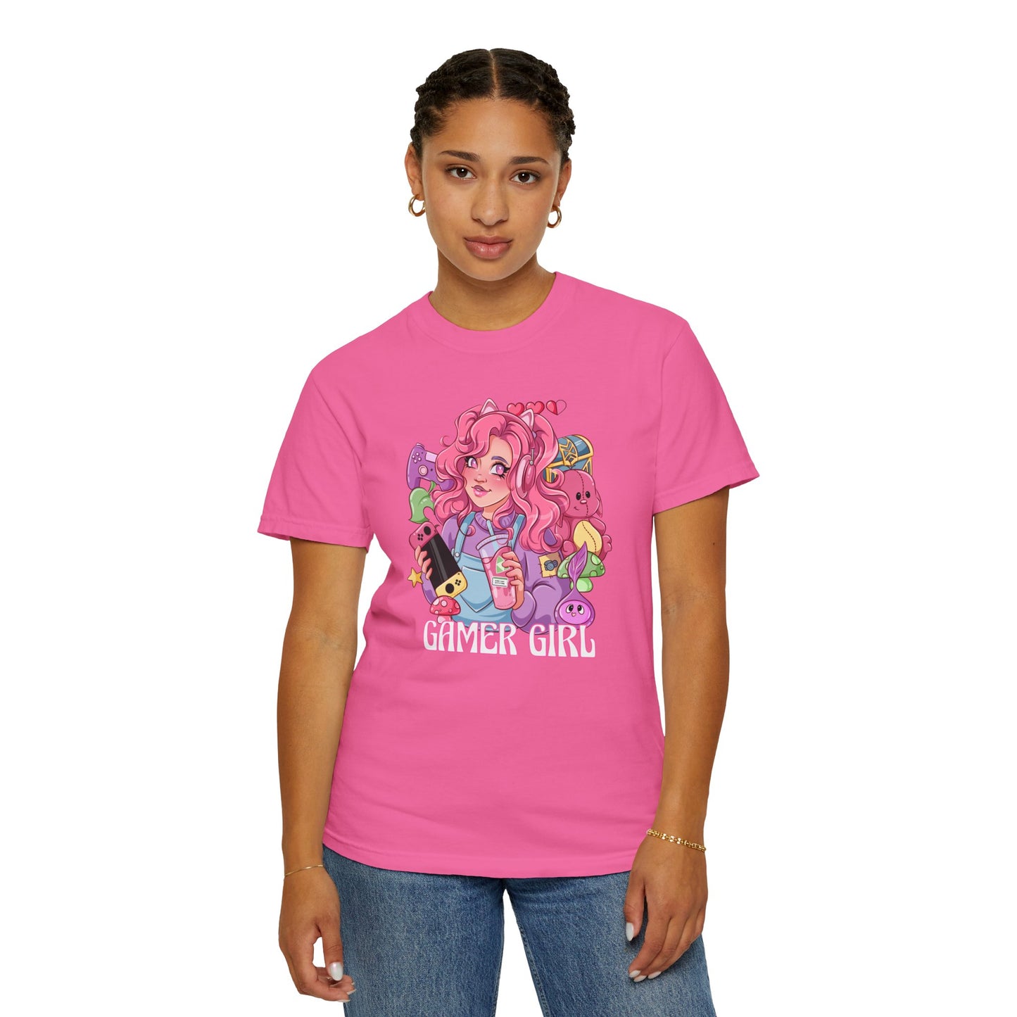Gamer Girl Illustrated T-shirt - Gamer Girl Gift