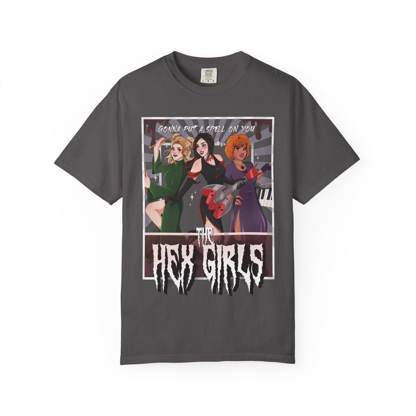 Front Only Witch Girl Band T-Shirt, Spooky Season Graphic Tee