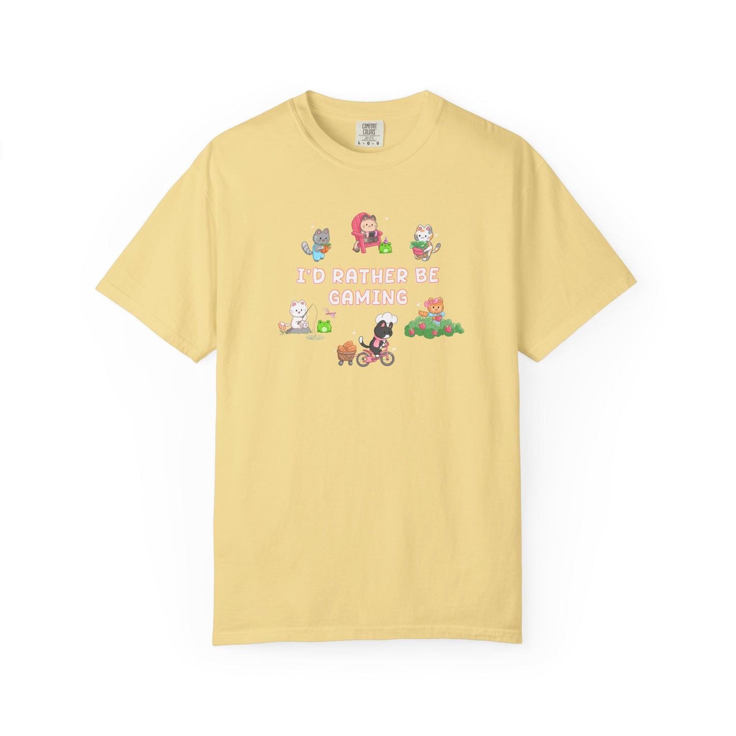 I’d Rather Be Gaming T-shirt - Cute Cat Lover Cozy Gamer Gift