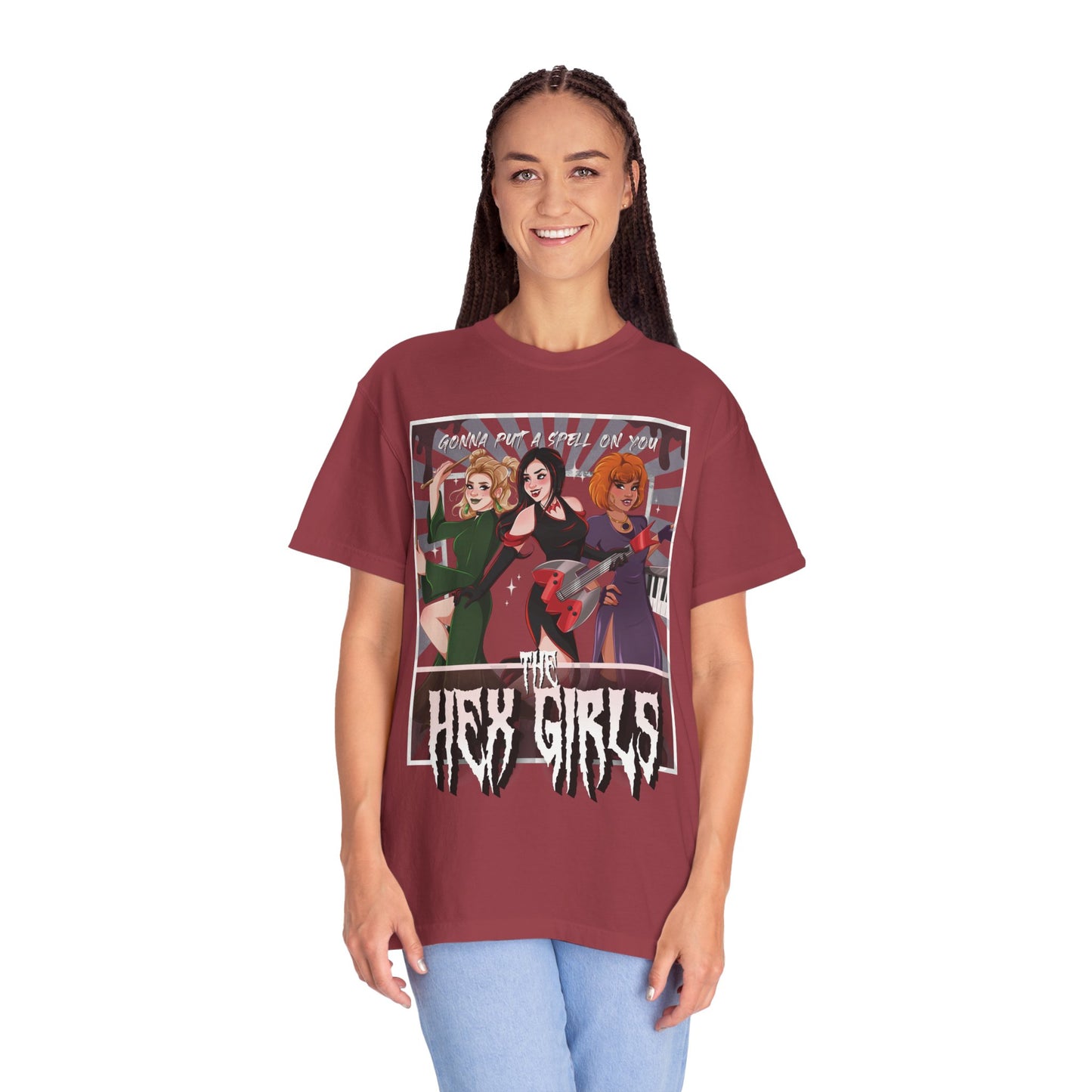 Front Only Witch Girl Band T-Shirt, Spooky Season Graphic Tee
