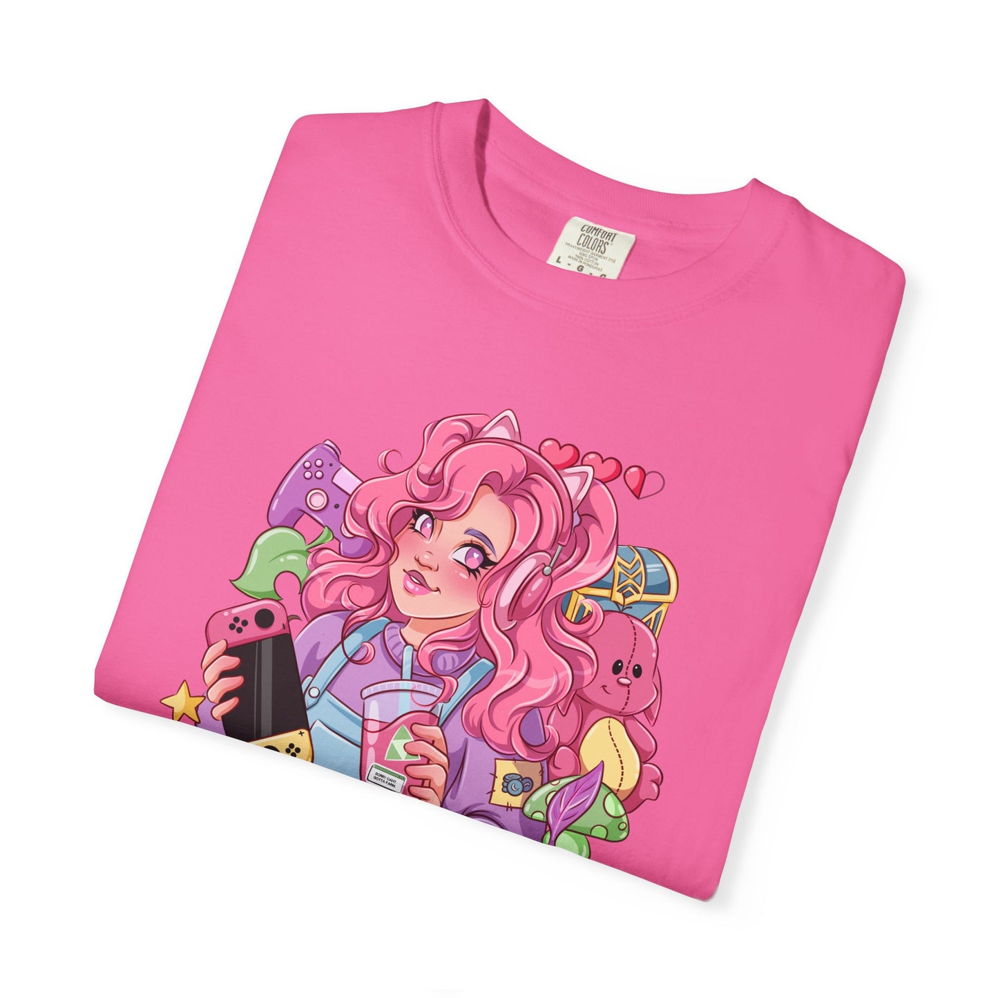 Gamer Girl Illustrated T-shirt - Gamer Girl Gift
