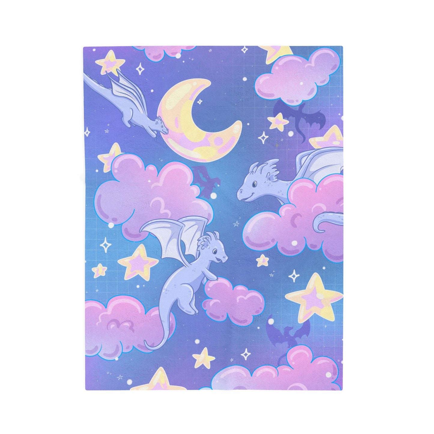 Celestial Dragons Velveteen Plush Blanket - Fantasy Book Lover Gift