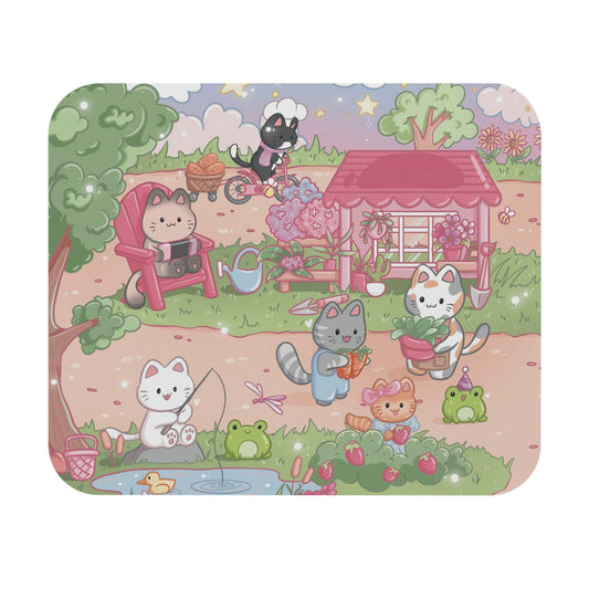 Cozy Gaming Cats Mouse Pad (Rectangle) - Cozy Gamer Gift