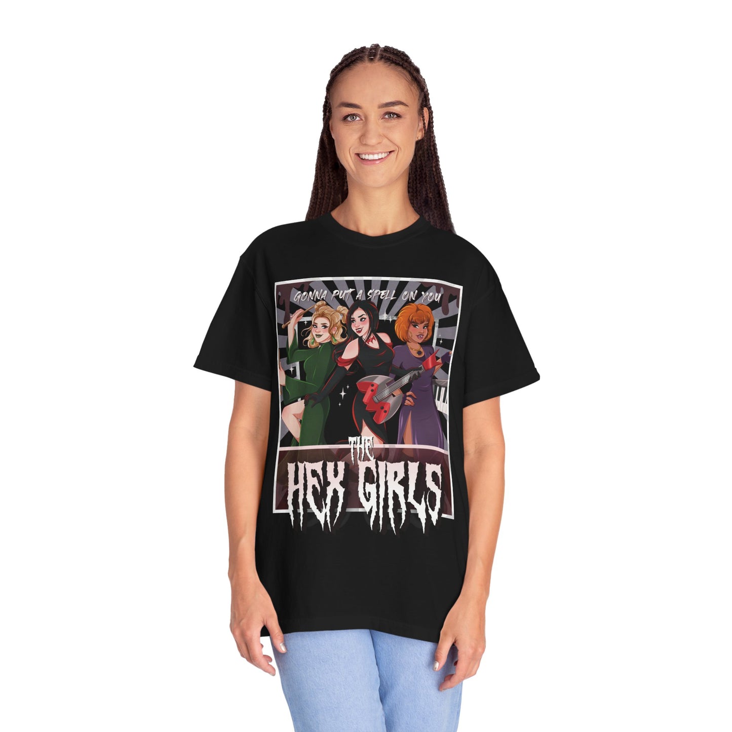 Front Only Witch Girl Band T-Shirt, Spooky Season Graphic Tee