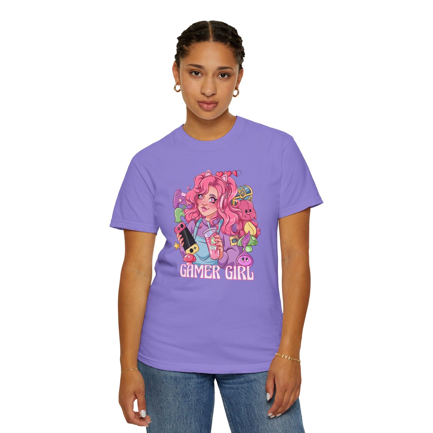 Gamer Girl Illustrated T-shirt - Gamer Girl Gift