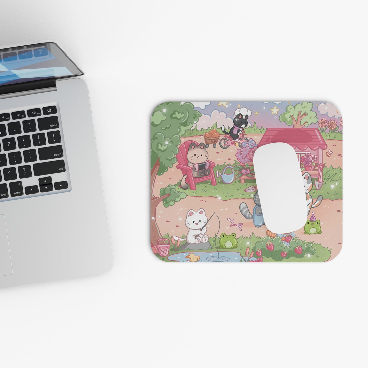 Cozy Gaming Cats Mouse Pad (Rectangle) - Cozy Gamer Gift