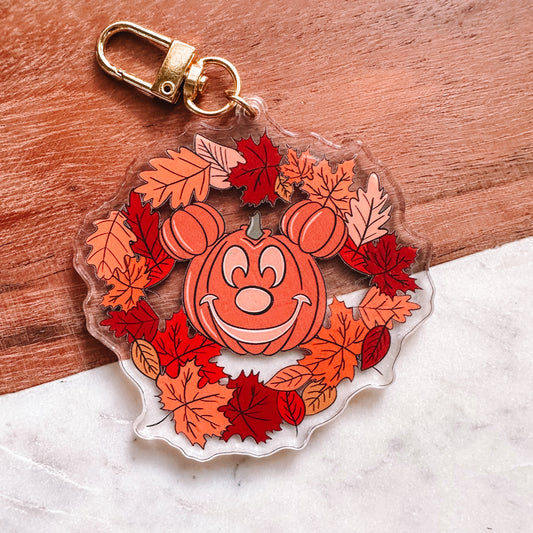 Cute Fall Wreath Keychain