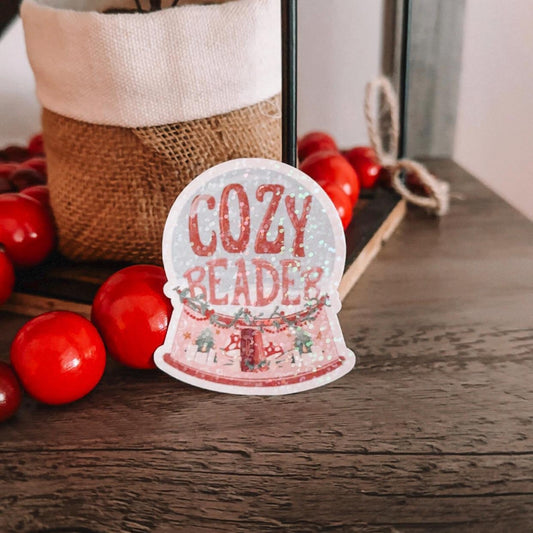 Cozy Reader Snowglobe Sticker